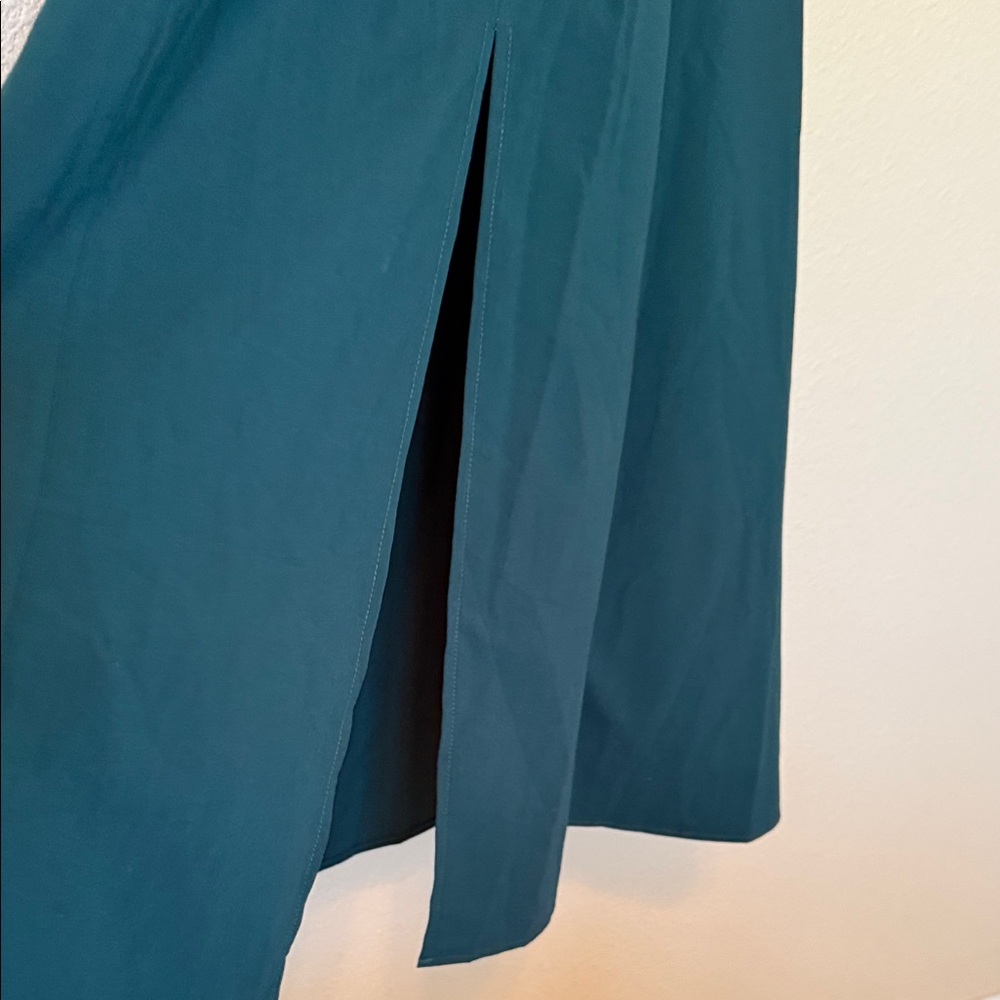 BTFBM - Deep Teal Spaghetti-Strap Maxi Dress with Front Cutout (sz med) - Picture 5 of 6